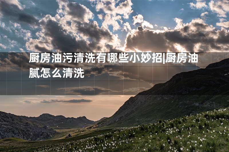 厨房油污清洗有哪些小妙招|厨房油腻怎么清洗